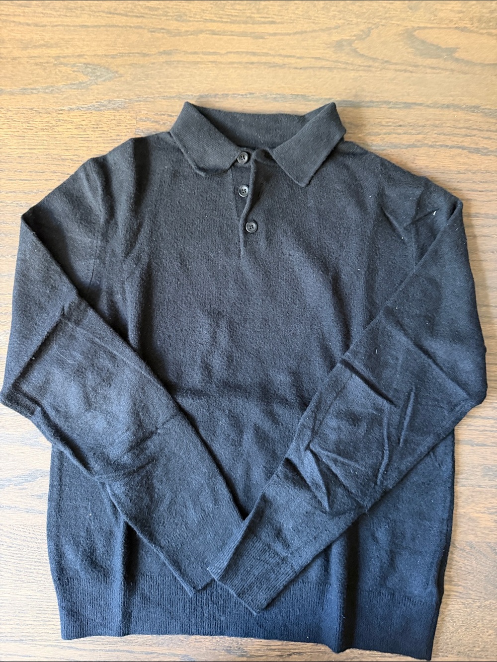 GAP Boy Black Long-Sleeve Polo Knit Shirt